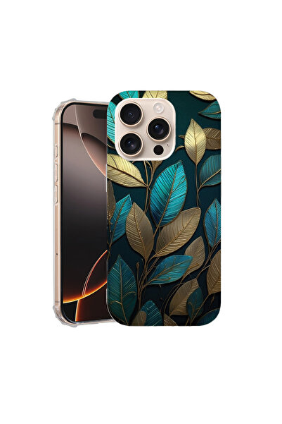 bestcase Carcasă spate antișoc pentru Apple iPhone 16 Pro Max, pene aurii, AS...