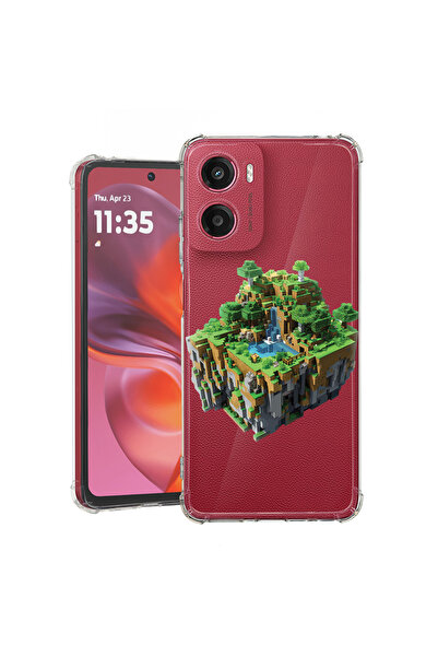 bestcase Carcasă spate antișoc pentru Motorola Moto E15, Minecarft World, 198...