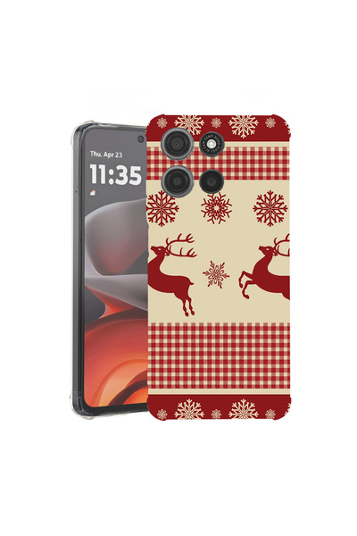 bestcase Carcasă spate antișoc pentru Motorola Moto G75, model de Crăciun, 19...