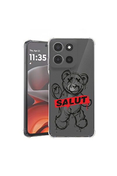 bestcase Carcasă spate antișoc pentru Motorola Moto G15, Teddy Bear Salut, 19...