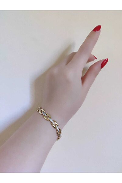 ÜMRANİKA JEWELLERY Taş Kilitli 14K Xuping Bileklik