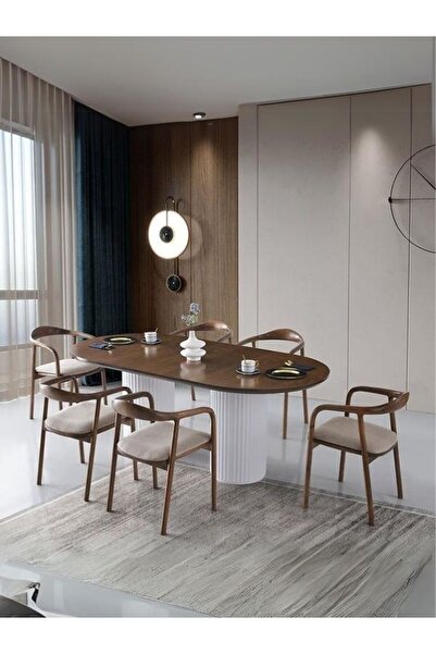 Gazzini Furniture Lucca Ahşap Masa Sandalye Takımı 90x200