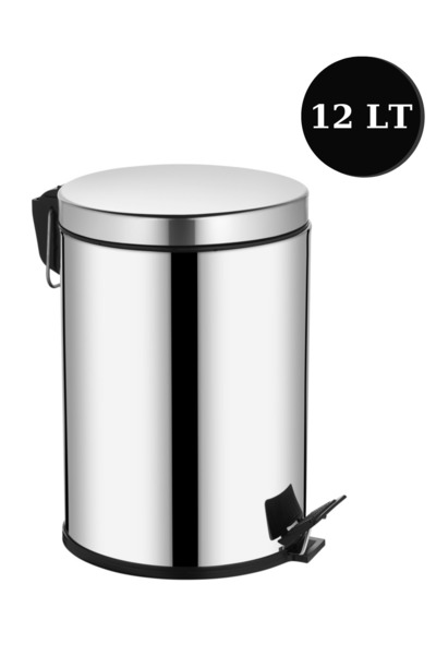 Beray 12 Liter Trash Can Metal Stainless Steel Pedal Waste Bin Toilet Bathroom Balcony Kitchen