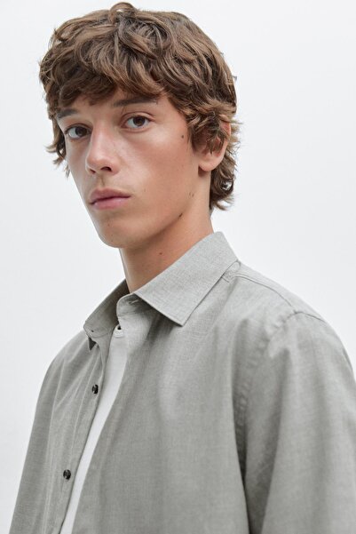 Massimo Dutti Slim fit fitilli melanj gömlek