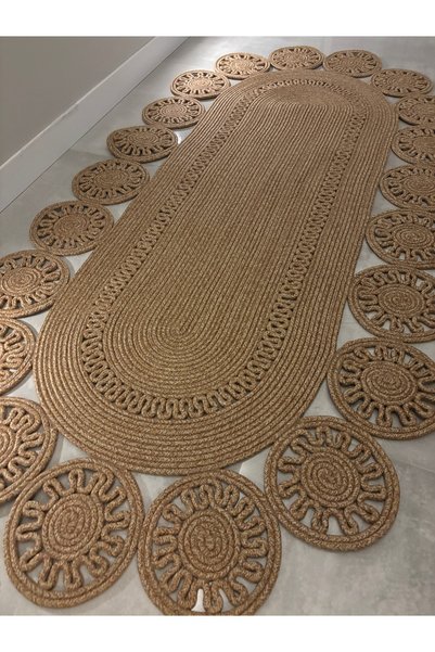 MaVaux Marguerite Özel Tasarım Hasır Jüt Kilim – Koridor, Antre ve Salon Halısı Yolluk