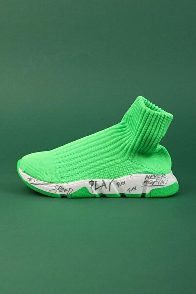 BONY SOCKS Pantofi șosete Derby VERDE NEON