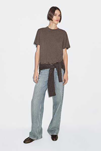 Massimo Dutti Kısa kollu melanj t-shirt