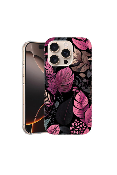 bestcase Carcasă spate antișoc pentru Apple iPhone 16 Pro, pene de trandafir,...