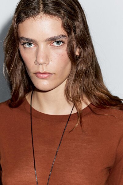 Massimo Dutti Uzun kollu hafif regular fit t-shirt