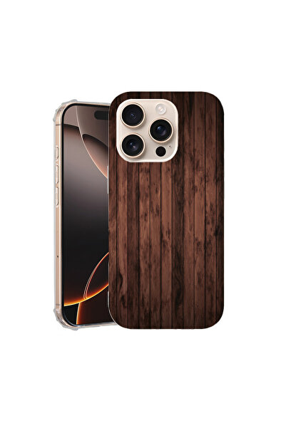 bestcase Carcasă spate antișoc pentru Apple iPhone 16 Pro, lemn de nuc, AS 888