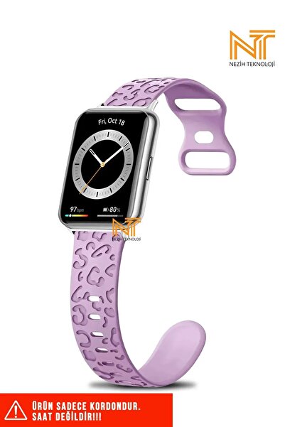 Nezih Case Huawei Watch Fit / Fit Elegant Uyumlu A+ Kalite Leopar Desenli Sil...