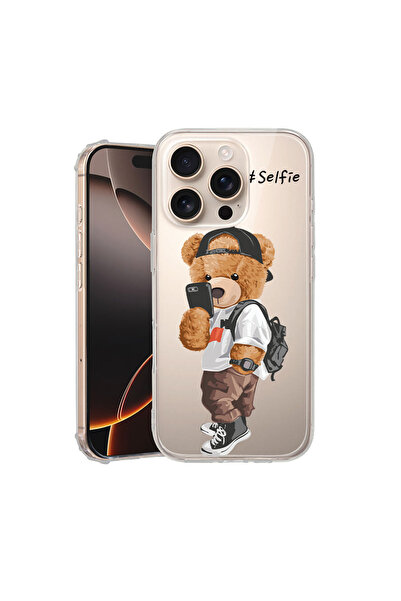 bestcase Carcasă spate antișoc pentru Apple iPhone 16 Pro, model ursuleț de p...