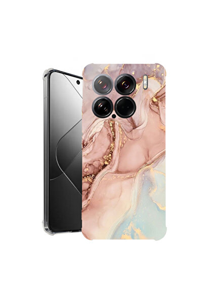 bestcase Удароустойчив гръб за Xiaomi 15, цвят розов мрамор, 1926363 AS 1253
