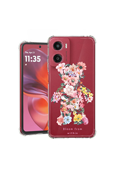 bestcase Carcasă spate antișoc pentru Motorola Moto E15, Teddy Bear Bloom Fro...