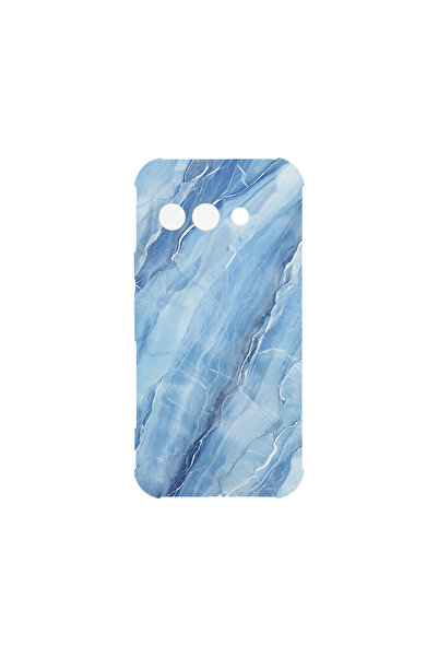 bestcase Carcasă spate antișoc pentru Google Pixel 9a, marmură albastră, AS 1255