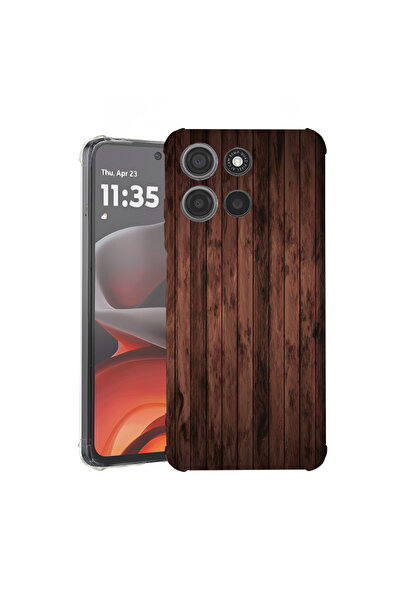 bestcase Carcasă spate antișoc pentru Motorola Moto G75, lemn de nuc, 1946016...