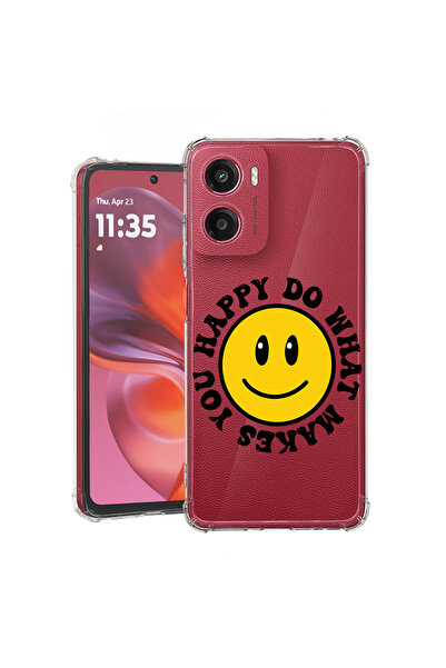 bestcase Carcasă spate antișoc pentru Motorola Moto E15, Happy Smiley, 1988242 AS 1813