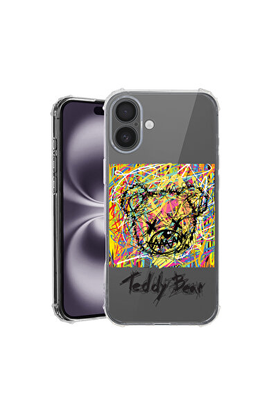 bestcase Αντικραδασμική θήκη πλάτης για Apple iPhone 16 Plus, Teddy Bear Abst...