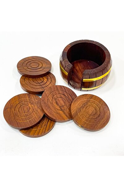 XTRIKE ME Brass Round Wooden Coaster 10 cm