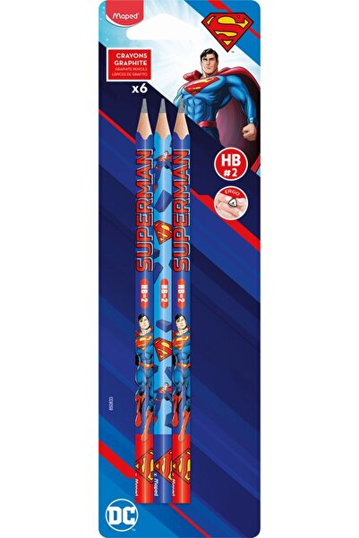 Maped Set of 6 Superman HB pencils, Multicolor