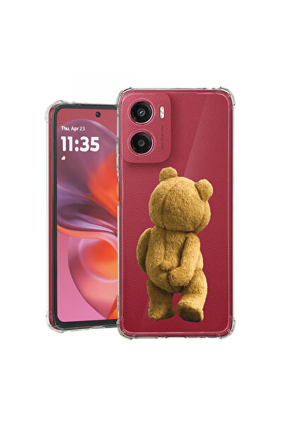 bestcase Carcasă spate antișoc pentru Motorola Moto E15, Teddy Bear Hidden Sh...
