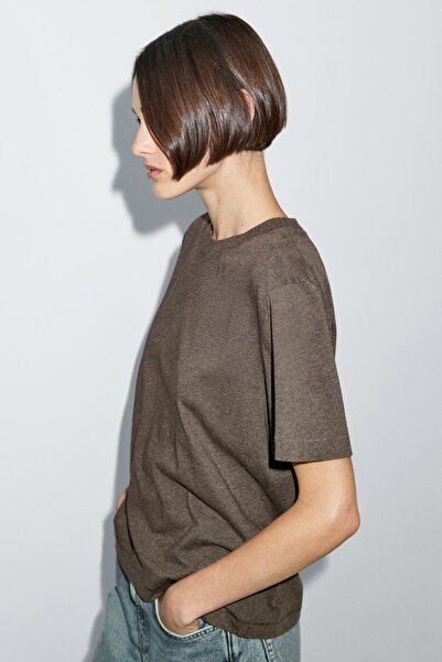 Massimo Dutti Kısa kollu melanj t-shirt