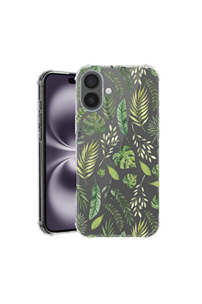 bestcase Carcasă spate antișoc pentru Apple iPhone 16, frunze verzi, AS 77