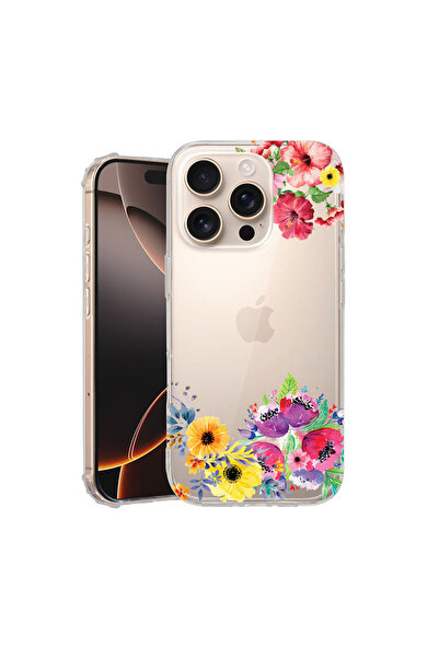 bestcase Αντικραδασμική θήκη πλάτης για Apple iPhone 16 Pro, Λουλούδια, AS 56