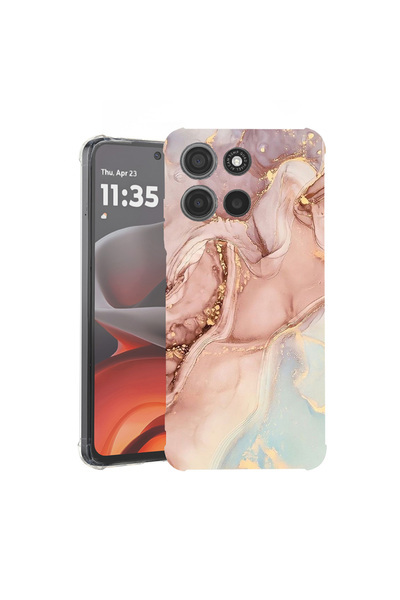 bestcase Carcasă spate antișoc pentru Motorola Moto G75, roz marmoră, 1946016...