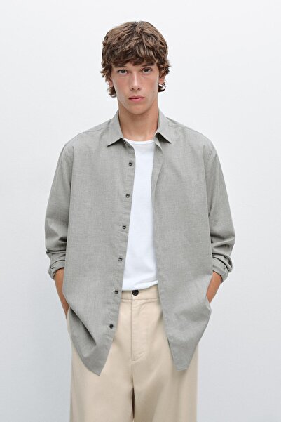 Massimo Dutti Slim fit fitilli melanj gömlek