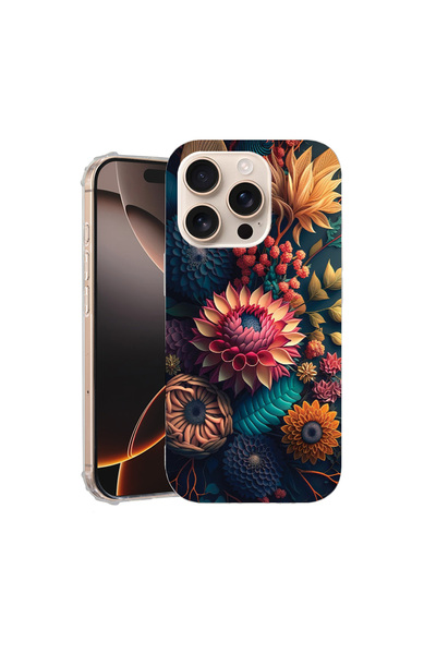 bestcase Carcasă spate antișoc pentru Apple iPhone 16 Pro, flori colorate, AS...