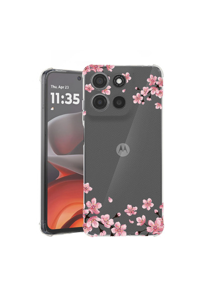 bestcase Carcasă spate antișoc pentru Motorola Moto G15, culori pastel - flor...