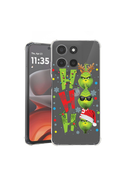 bestcase Удароустойчив гръб за Motorola Moto G15, Grinches - Ho Ho Ho, 192635...