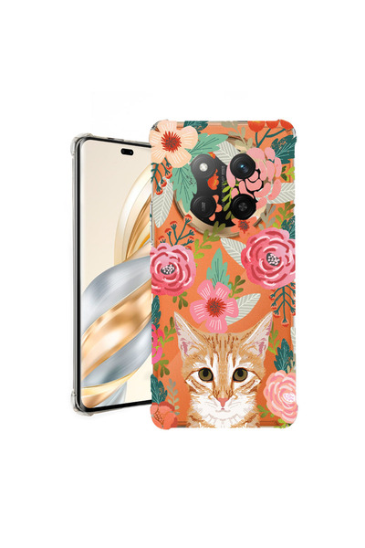 bestcase Carcasă spate antișoc pentru Honor Magic7 Lite, pisică și flori, 192...