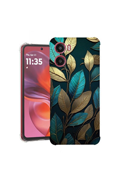 bestcase Carcasă spate antișoc pentru Motorola Moto G05, pene aurii, 1926357 ...