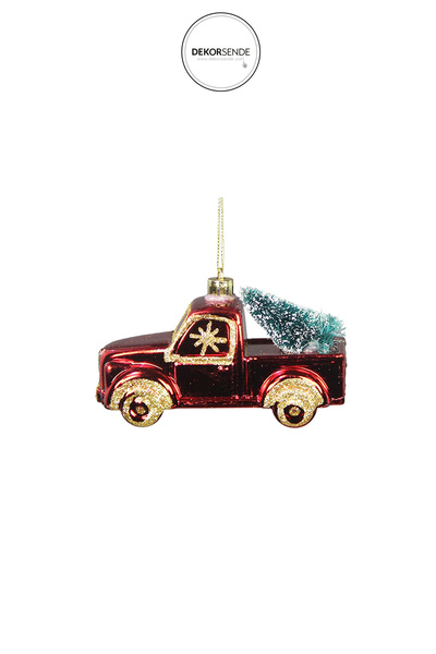 Dekorsende Christmas Truck Figured Tree Ornament Red Set of 2 12 cm
