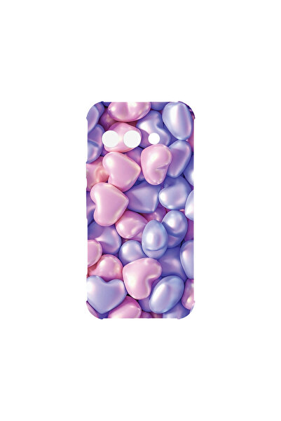 bestcase Αντικραδασμική πίσω θήκη για Google Pixel 9a, χρωματιστές καρδιές, A...