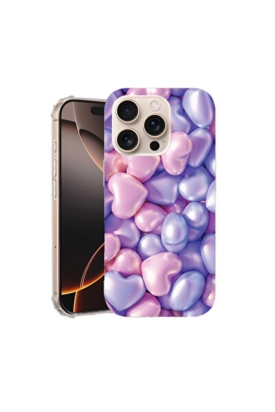 bestcase Carcasă spate antișoc pentru Apple iPhone 16 Pro Max, inimioare colo...