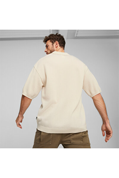 Puma Mens Basketball Nostalgia Knitted Polo Shirt - White