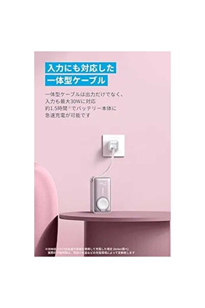 Anker باور بانك أنكر ماجو 10000مللي أمبير 35 واط لساعة أبل كابل USB-C - وردي