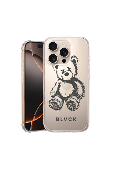 bestcase Carcasă spate antișoc pentru Apple iPhone 16 Pro, Teddy Bear Negru, ...