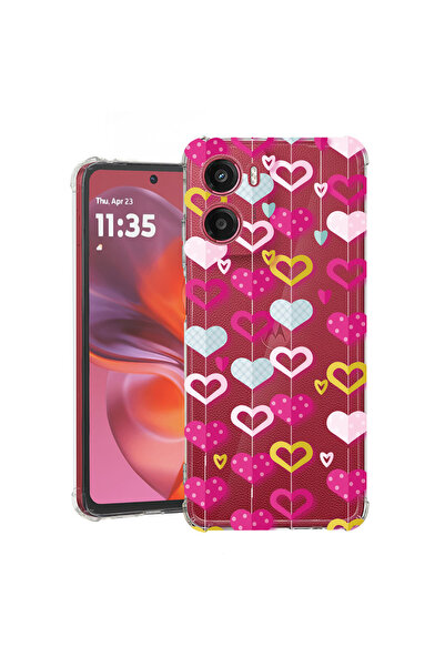 bestcase Αντικραδασμική θήκη πίσω μέρους για Motorola Moto G05, Lovely Hearts...