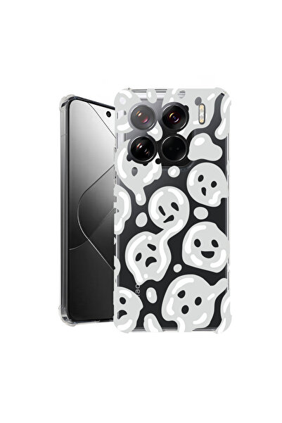 bestcase Carcasă spate antișoc pentru Xiaomi 15, gri acid smiley, 1926363 AS ...