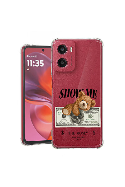 bestcase Carcasă spate antișoc pentru Motorola Moto E15, Ursuleț de pluș Arat...