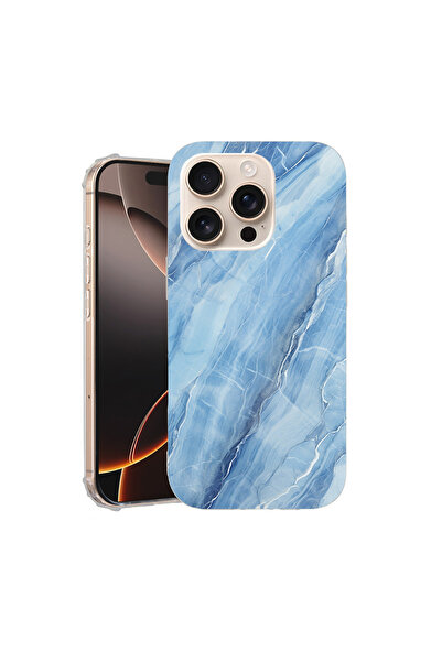 bestcase Αντικραδασμική θήκη πλάτης για Apple iPhone 16 Pro Max, μπλε μάρμαρο...