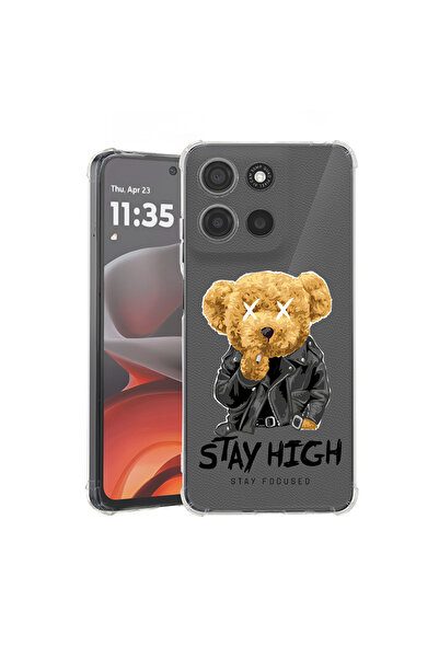 bestcase Carcasă spate antișoc pentru Motorola Moto G75, Stay High Teddy Bear...