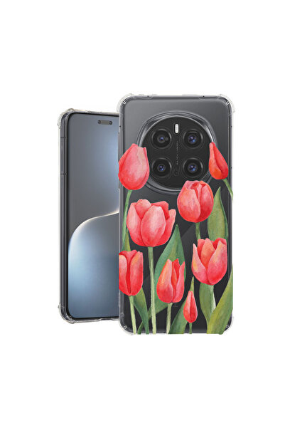 bestcase Anti Shock Back Case For Honor Magic7 Pro, Red Tulips, 1926356 AS 633