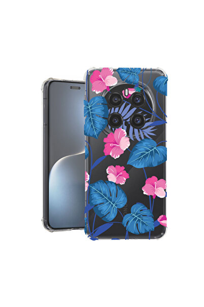 bestcase Carcasă spate antișoc pentru Honor Magic7 Pro, flori albastre tropic...