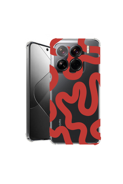 bestcase Carcasă spate antișoc pentru Xiaomi 15 Pro, linie abstractă roșie, 1...