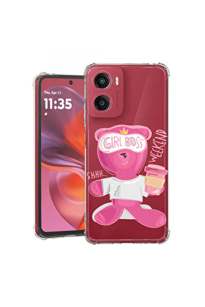 bestcase Carcasă spate antișoc pentru Motorola Moto E15, Teddy Bear - Gril Bo...